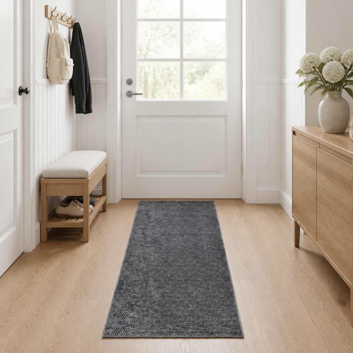 vidaXL Χαλί Ανθρακί 80 x 100 cm 100% Πολυεστέρας 3 mm Πλένεται