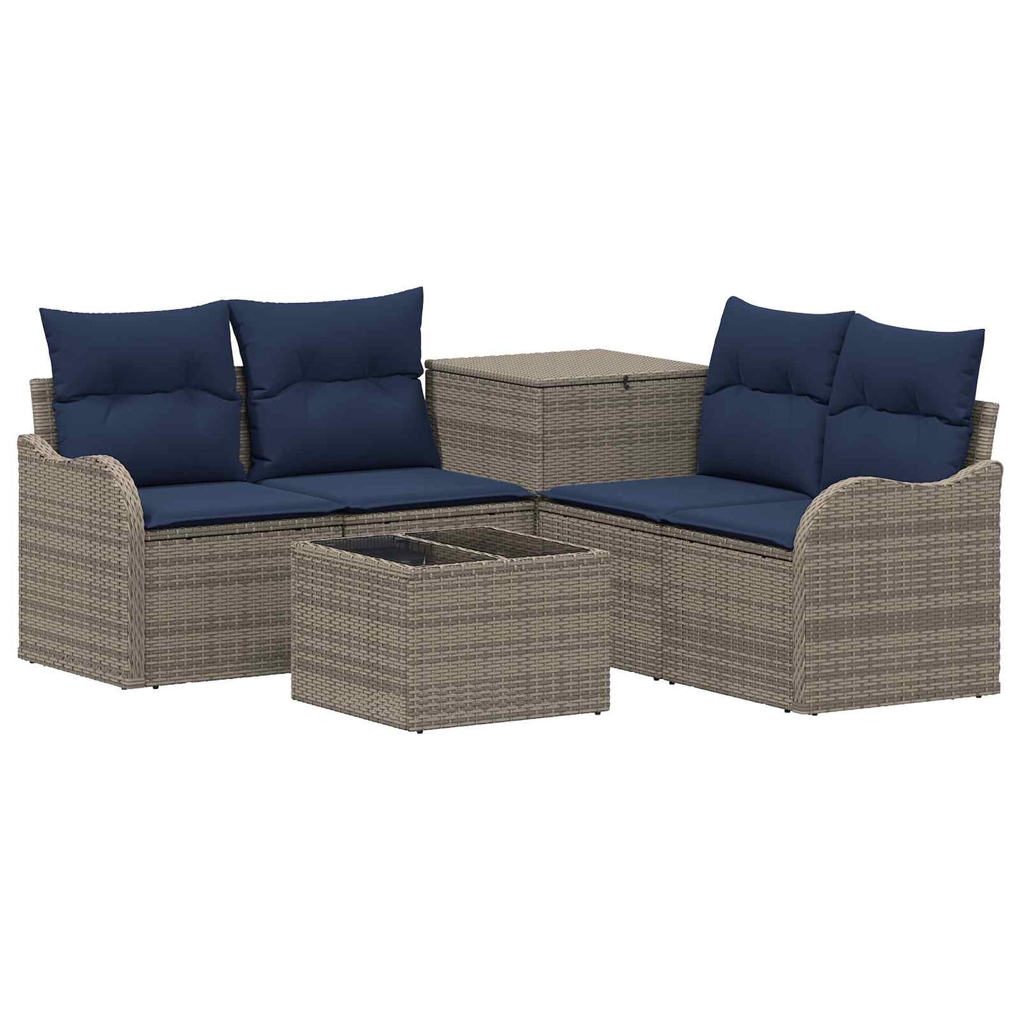 vidaXL Σετ Καναπέ 6 τμχ. Γκρι και Navy Blue 55 x 55 x 37 εκ
