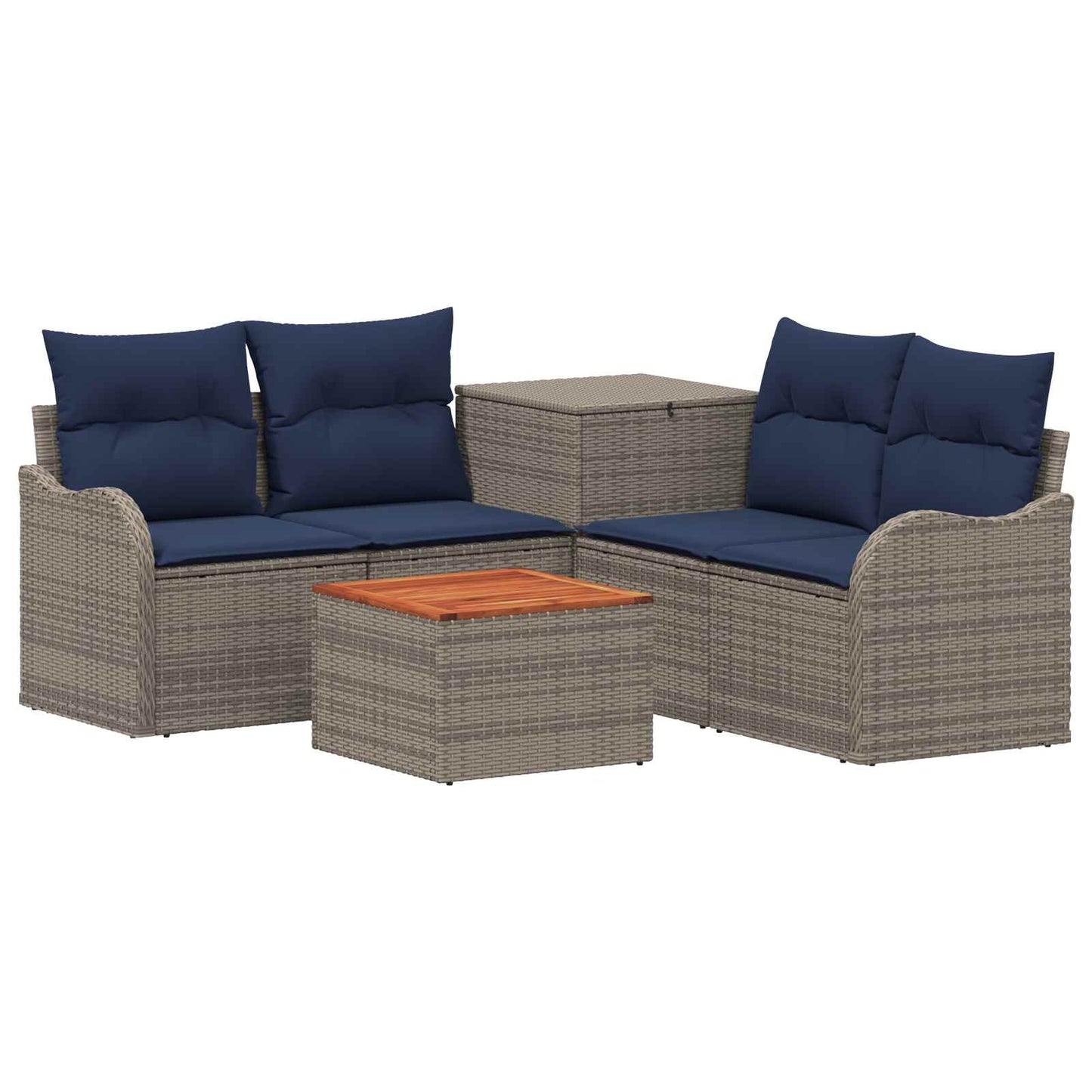 vidaXL Σετ Καναπέ 6 τμχ. Γκρι και Navy Blue 55 x 55 x 37 εκ
