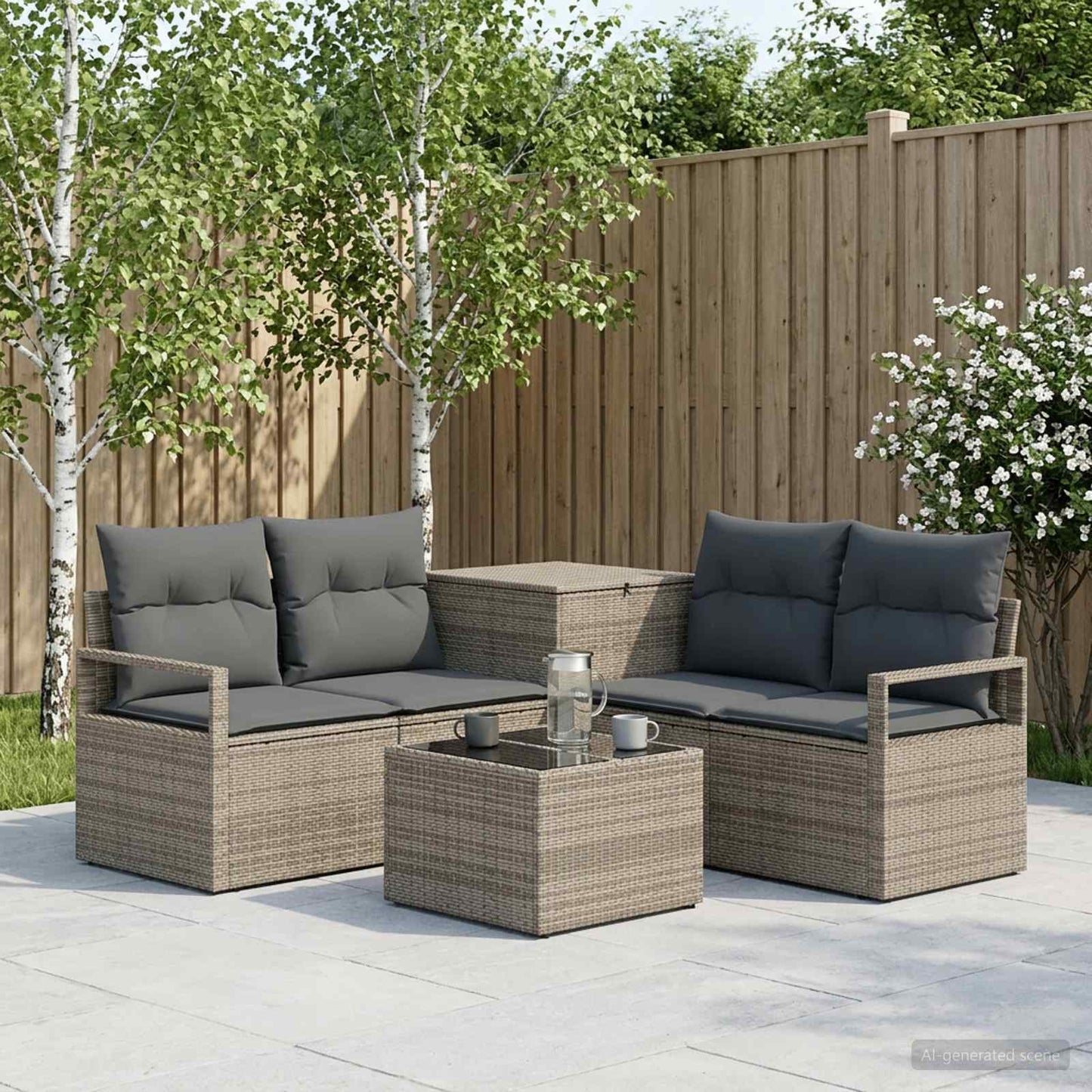 vidaXL Σετ Καναπέ 6 τμχ. Γκρι και Σκούρο Γκρι 55 x 55 x 37 εκ