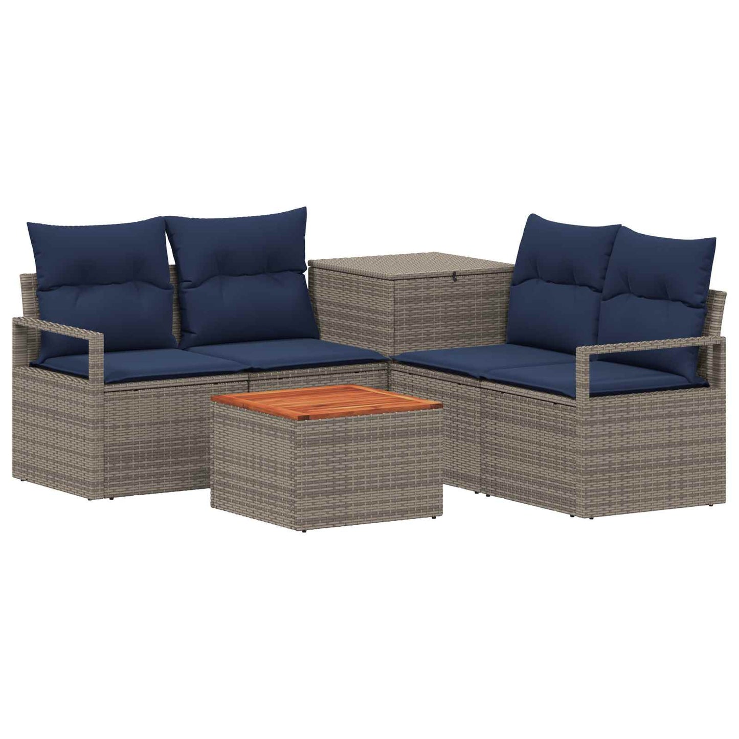 vidaXL Σετ Καναπέ 6 τμχ. Γκρι και Navy Blue 55 x 55 x 37 εκ