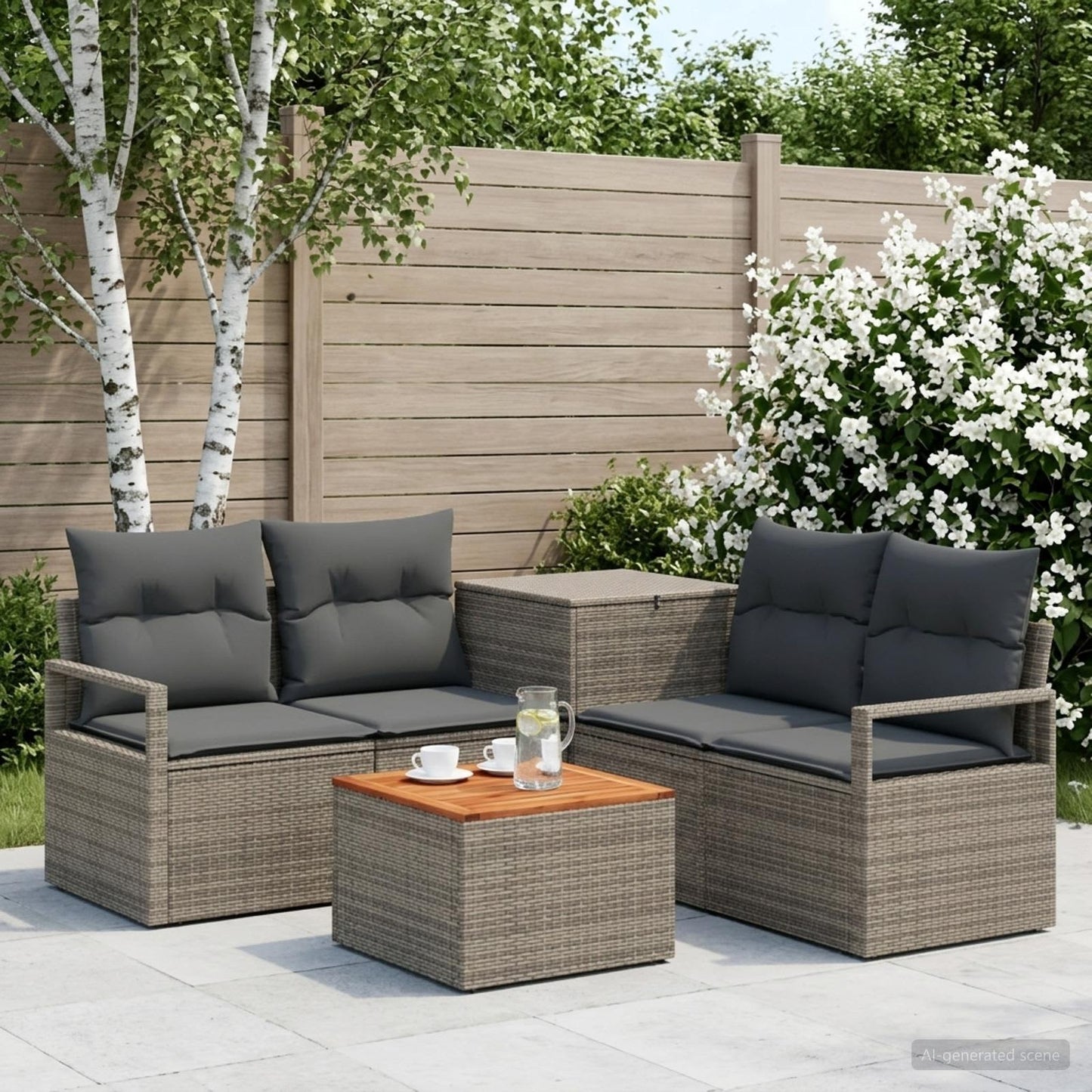 vidaXL Σετ Καναπέ 6 τμχ. Γκρι και Σκούρο Γκρι 55 x 55 x 37 εκ