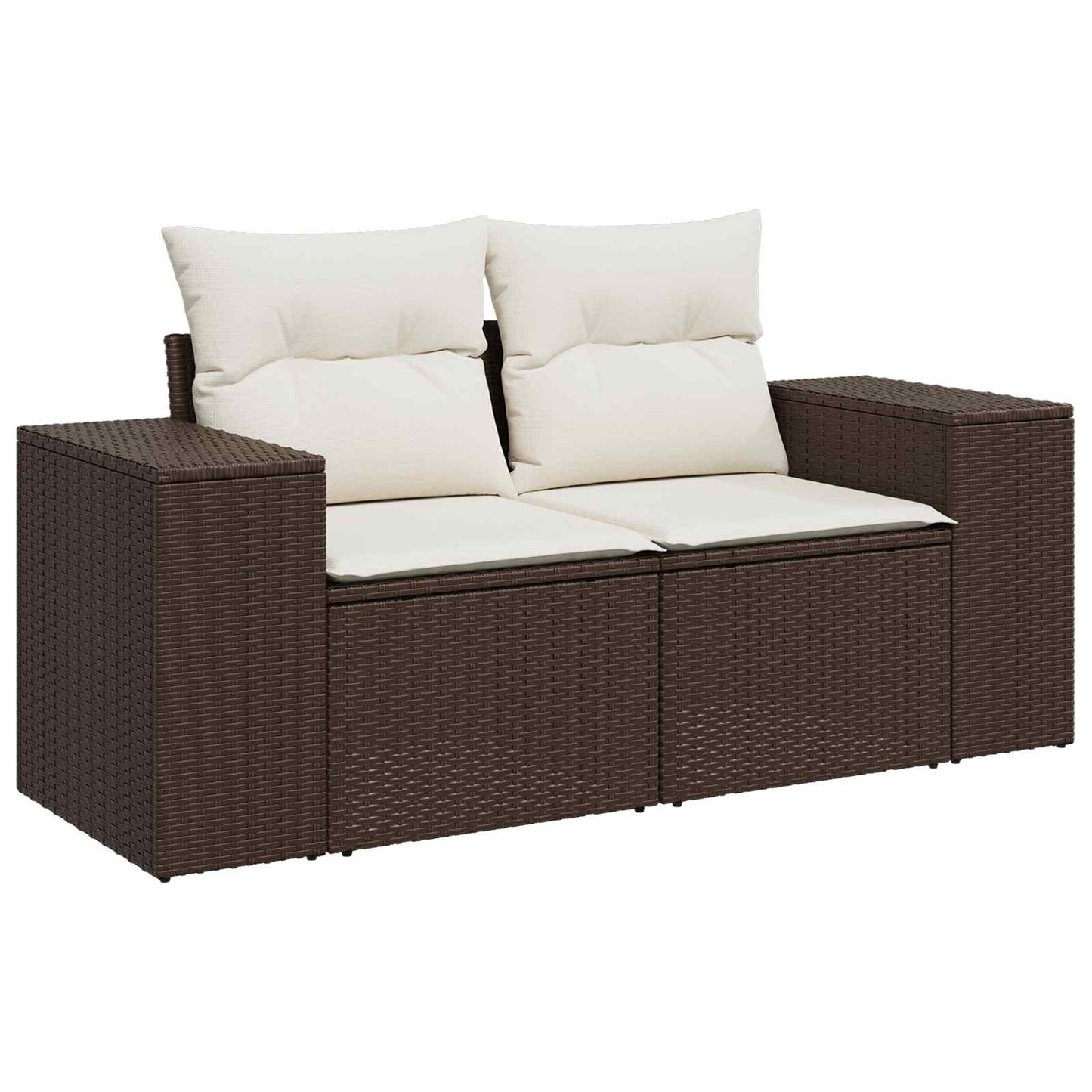 vidaXL Σετ Καναπέ 6 τμχ. Καφέ και Κρέμα Λευκό 55 x 55 x 37 εκ