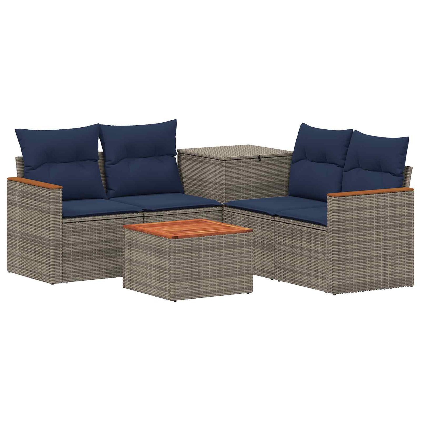 vidaXL Σετ Καναπέ 6 τμχ. Γκρι και Navy Blue 55 x 55 x 37 εκ