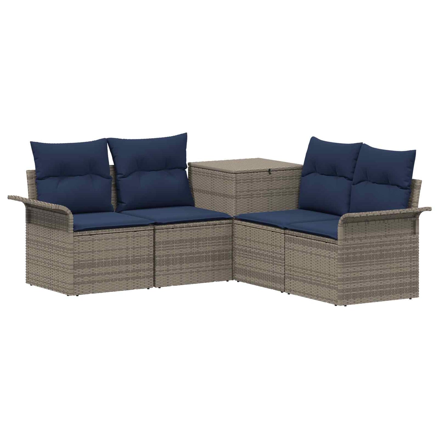 vidaXL Σετ Καναπέ 5 τμχ. Γκρι και Navy Blue 187,5 x 187,5 x 85 εκ