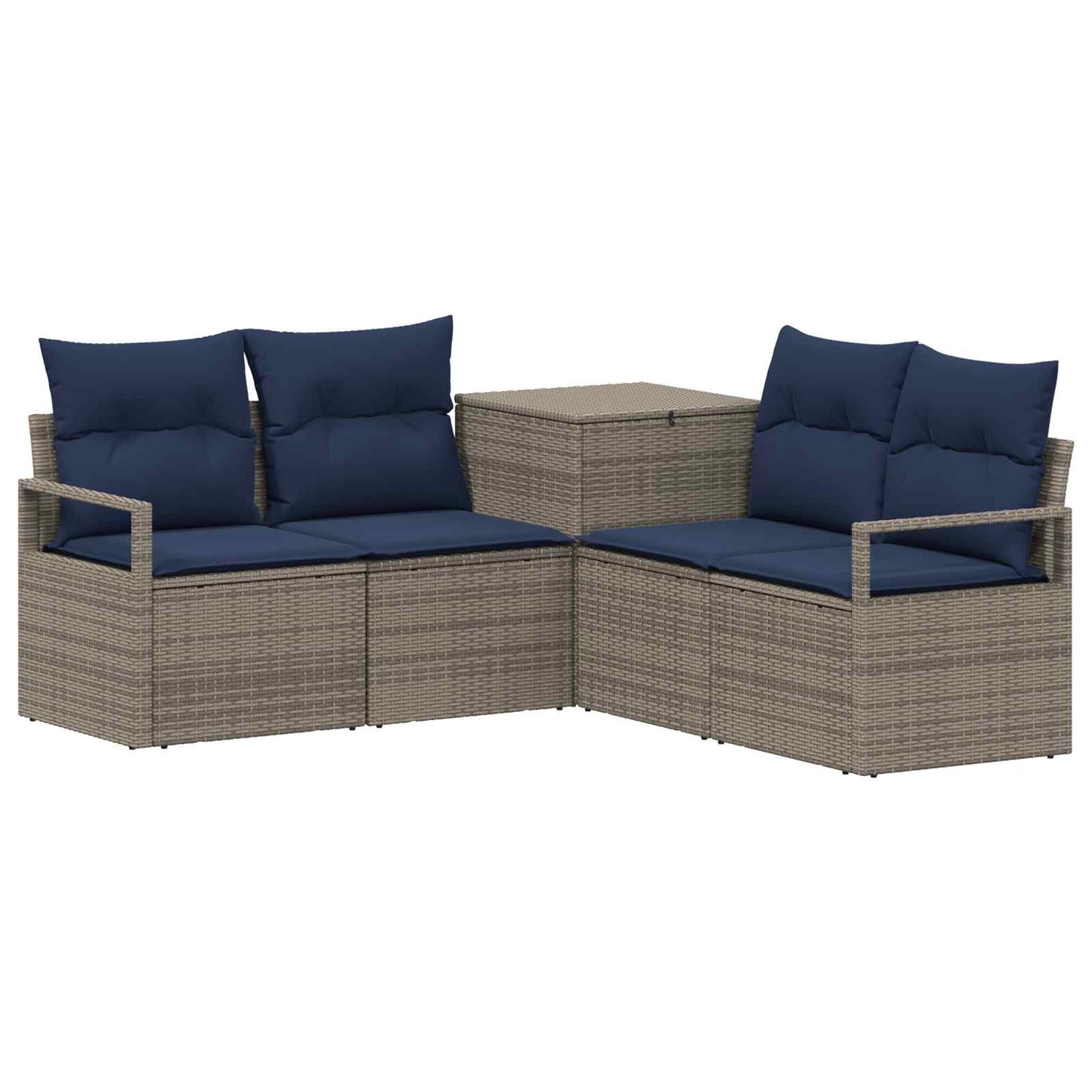 vidaXL Σετ Καναπέ 5 τμχ. Γκρι και Navy Blue 177 x 177 x 85 εκ