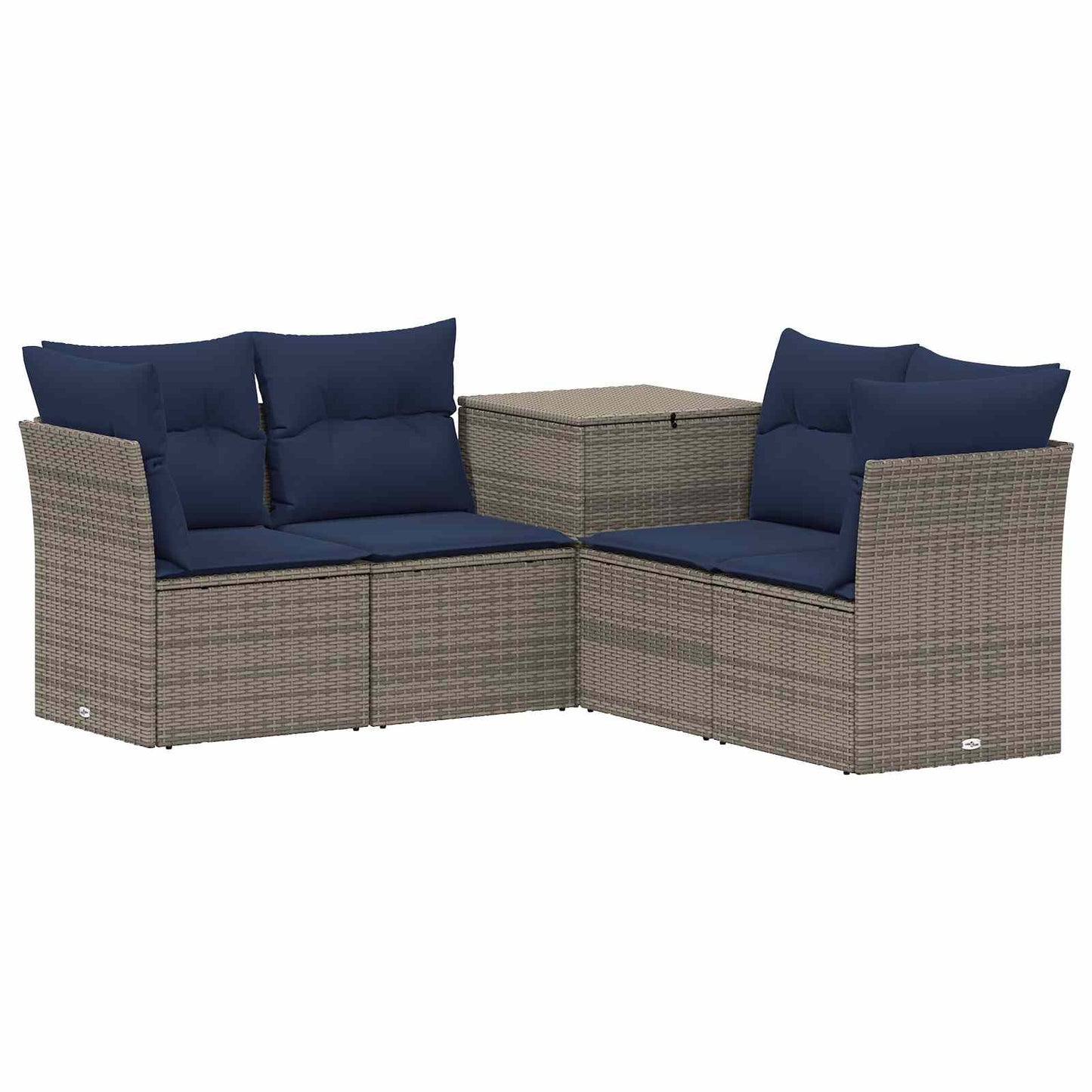 vidaXL Σετ Καναπέ 5 τμχ. Γκρι και Navy Blue Πολυ-ρακί και Χάλυβας
