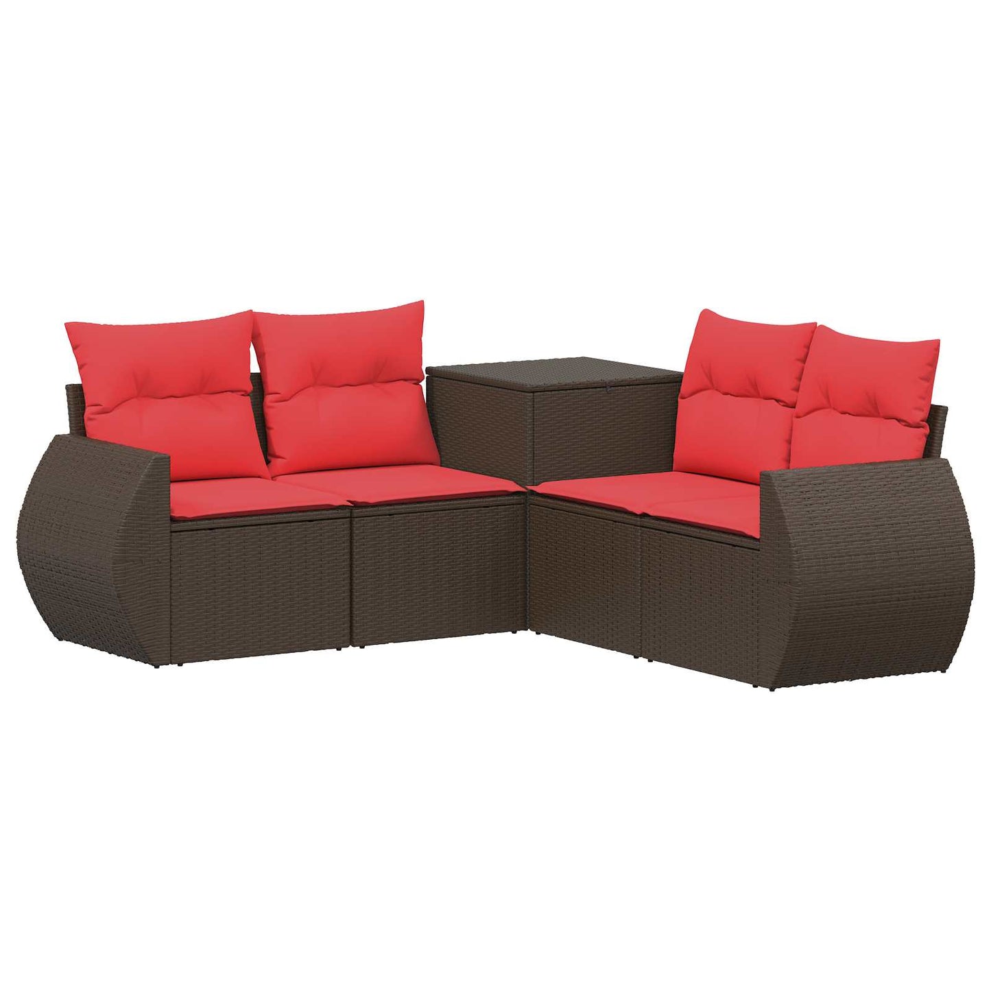vidaXL Σετ Καναπέ 5 τμχ. Καφέ και Κόκκινο 188 x 188 x 85 εκ