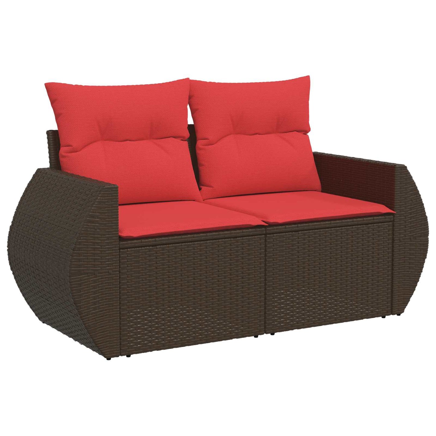 vidaXL Σετ Καναπέ 5 τμχ. Καφέ και Κόκκινο 188 x 188 x 85 εκ