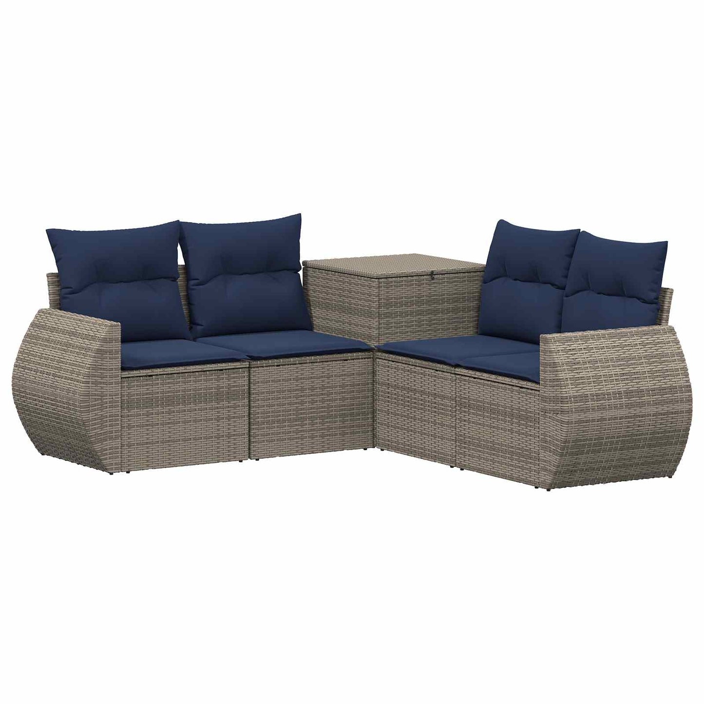 vidaXL Σετ Καναπέ 5 τμχ. Γκρι και Navy Blue Πολυ-ρακί και Χάλυβας