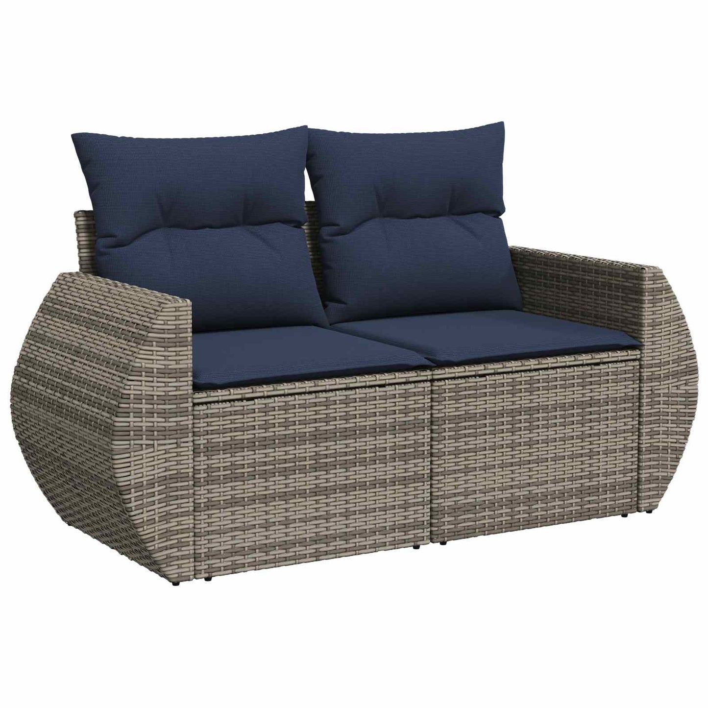 vidaXL Σετ Καναπέ 5 τμχ. Γκρι και Navy Blue Πολυ-ρακί και Χάλυβας