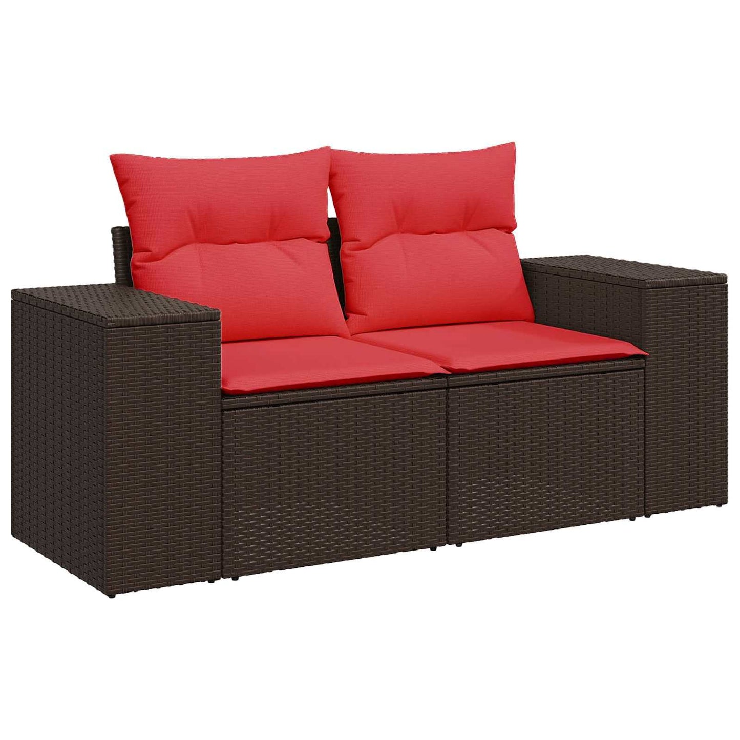 vidaXL Σετ Καναπέ 5 τμχ. Καφέ και Κόκκινο 200 x 200 x 85 εκ.