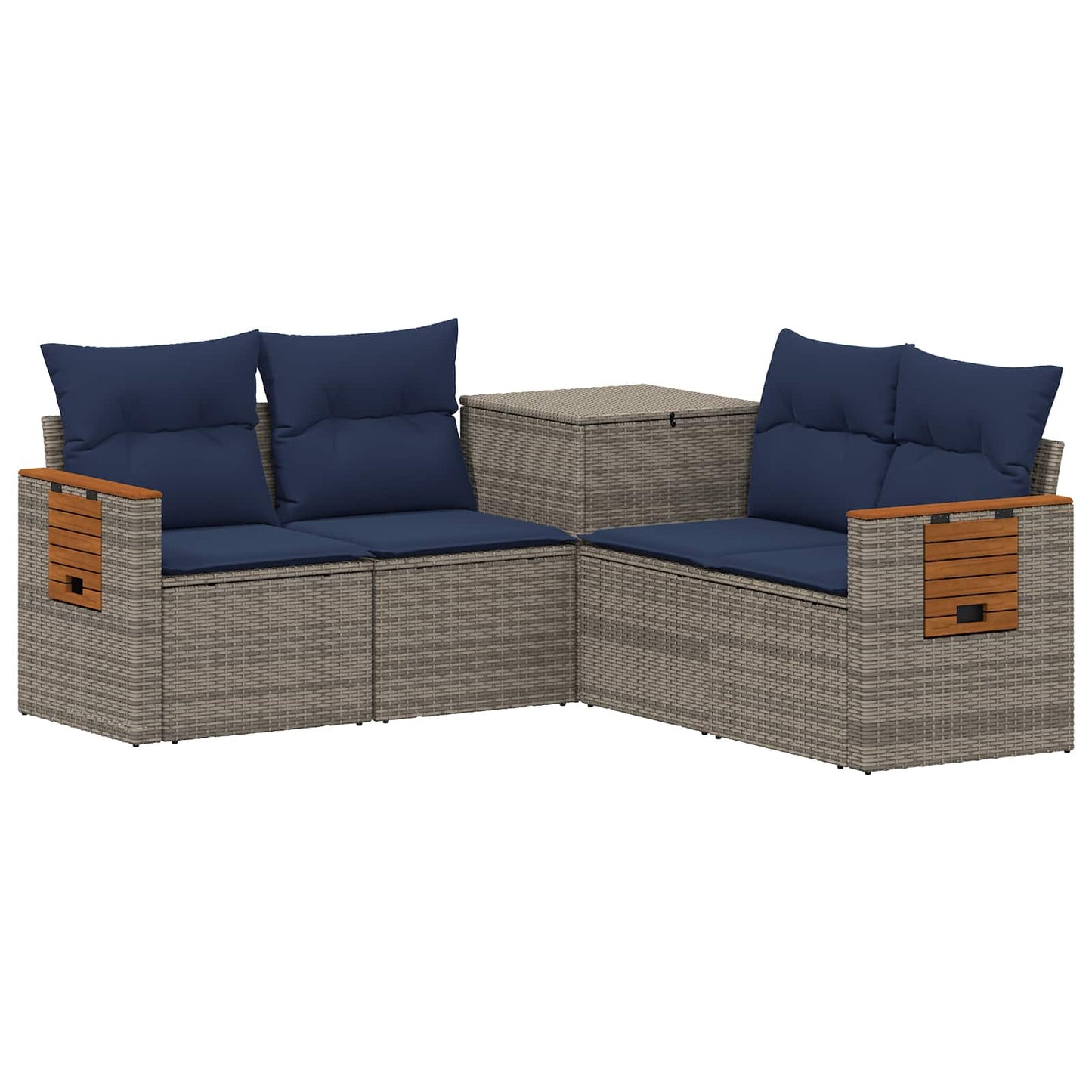 vidaXL Σετ Καναπέ 5 τμχ. Γκρι και Navy Blue 179 x 179 x 85 εκ