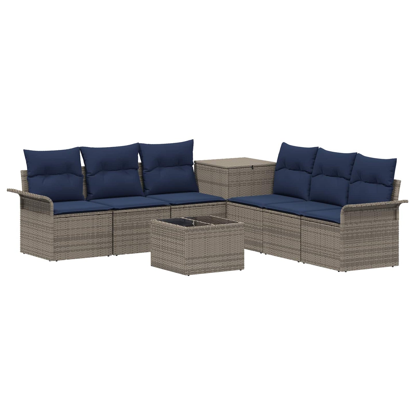 vidaXL Σετ Καναπέ 8 τμχ. Γκρι και Navy Blue 55 x 55 x 37 εκ