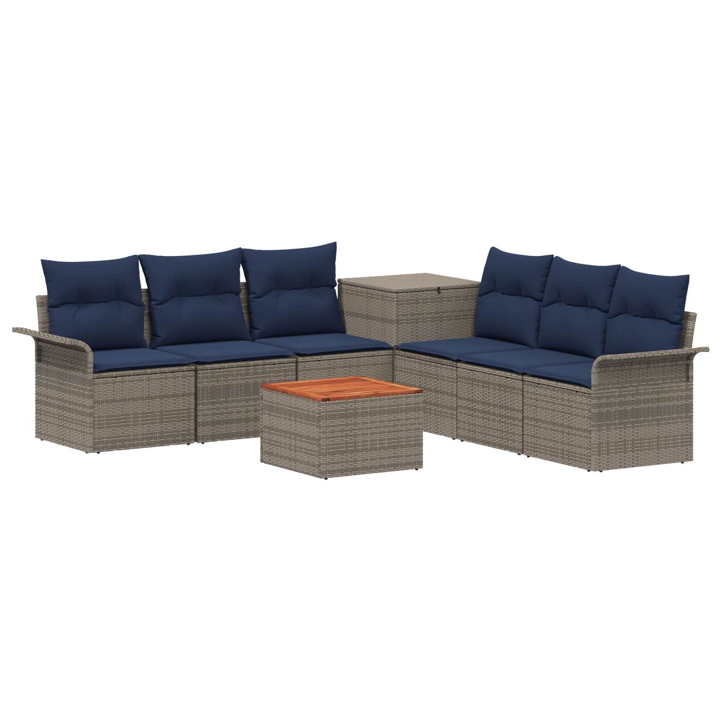 vidaXL Σετ Καναπέ 8 τμχ. Γκρι και Navy Blue 55 x 55 x 37 εκ
