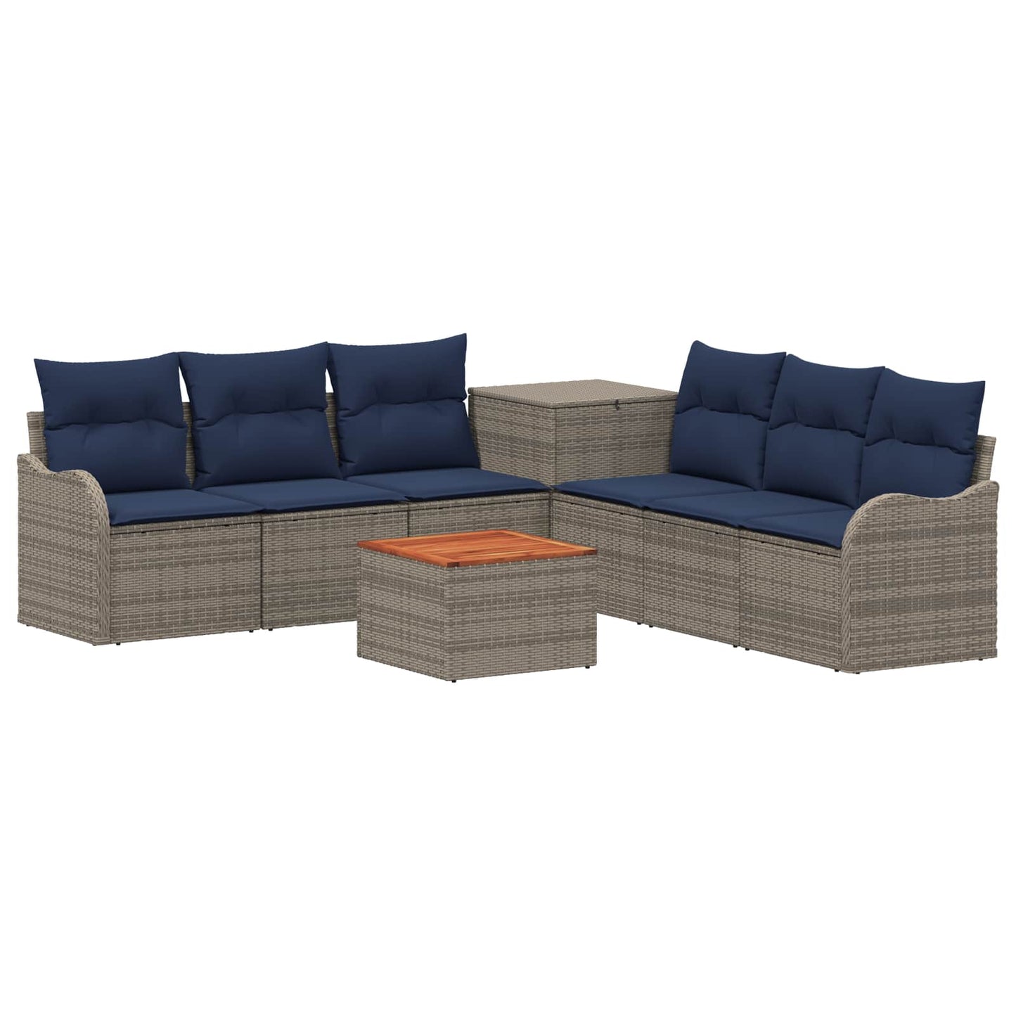 vidaXL Σετ Καναπέ 8 τμχ. Γκρι και Navy Blue 55 x 55 x 37 εκ