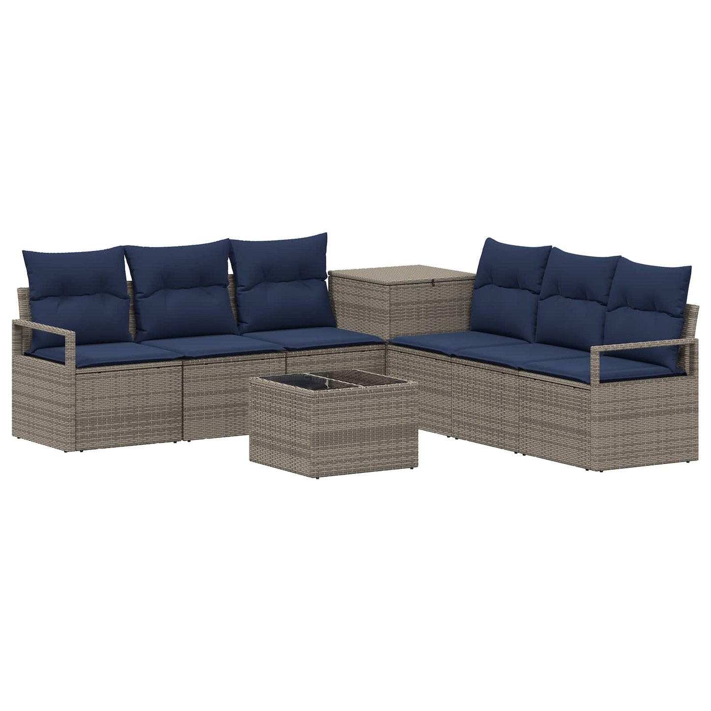 vidaXL Σετ Καναπέ 8 τμχ. Γκρι και Navy Blue 55 x 55 x 37 εκ
