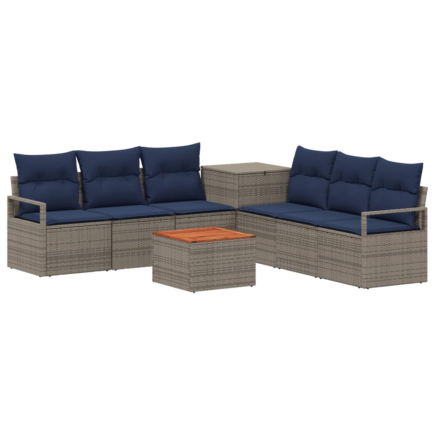vidaXL Σετ Καναπέ 8 τμχ. Γκρι και Navy Blue 55 x 55 x 37 εκ