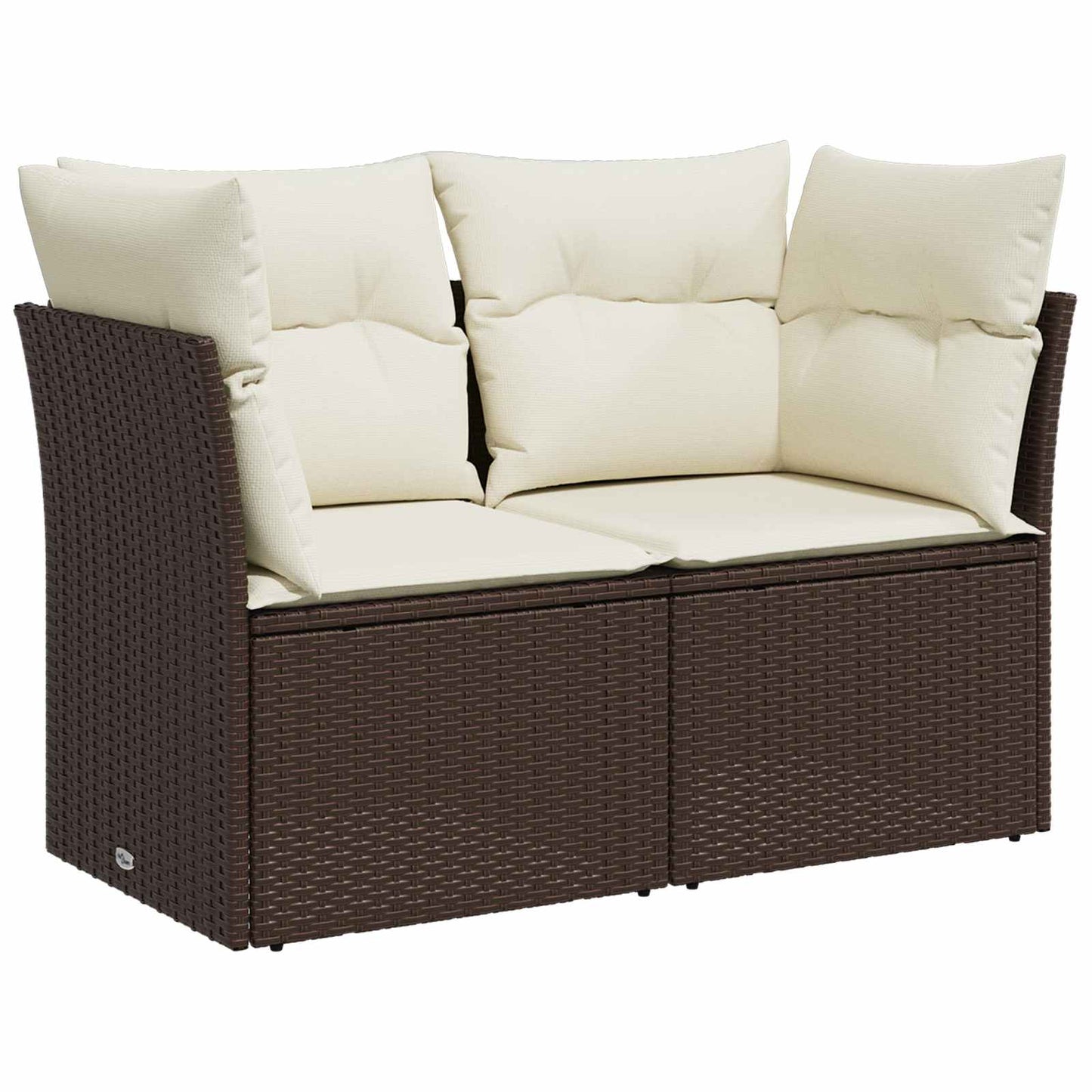 vidaXL Σετ Καναπέ 8 τμχ. Καφέ και Κρέμα Λευκό 55 x 55 x 37 εκ