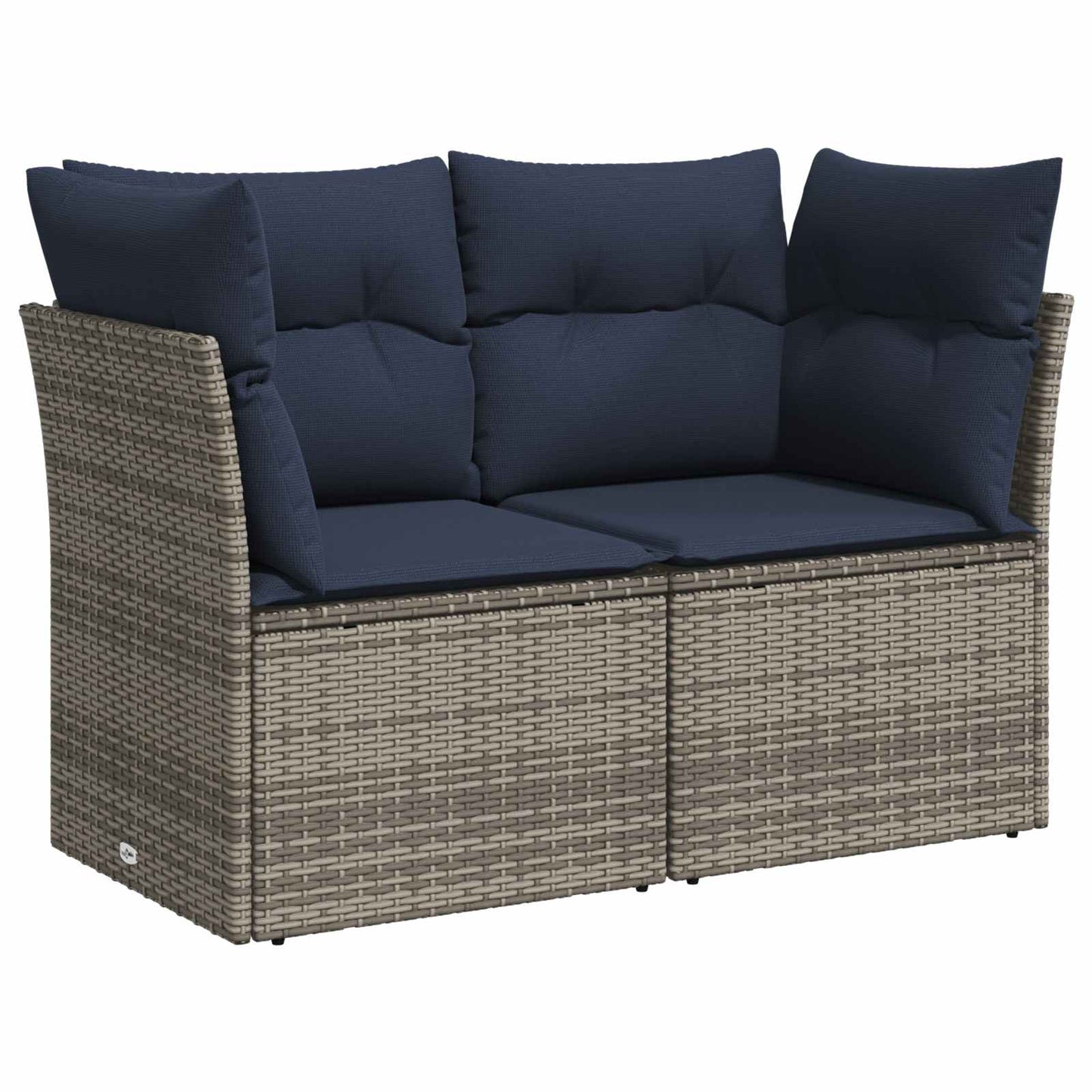 vidaXL Σετ Καναπέ 8 τμχ. Γκρι και Navy Blue Πολυ-ρακί και Χάλυβας
