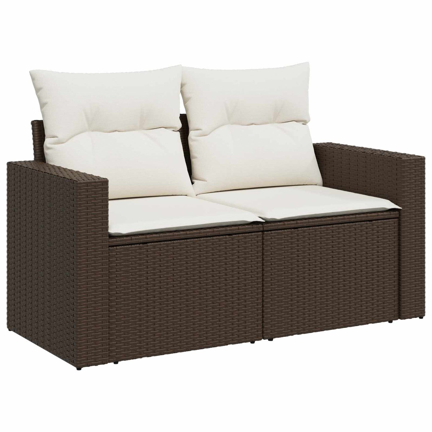 vidaXL Σετ Καναπέ 8 τμχ. Καφέ και Κρέμα Λευκό 55 x 55 x 37 εκ