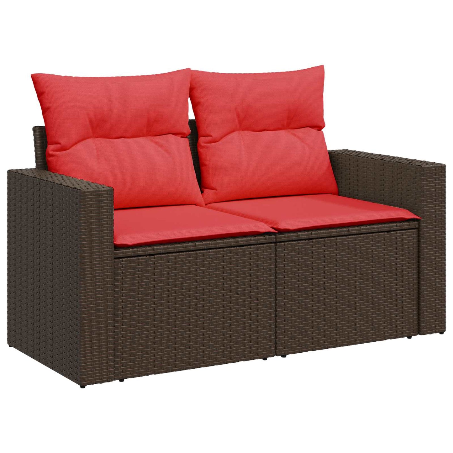 vidaXL Σετ Καναπέ 8 τμχ. Καφέ και Κόκκινο 55 x 55 x 37 εκ
