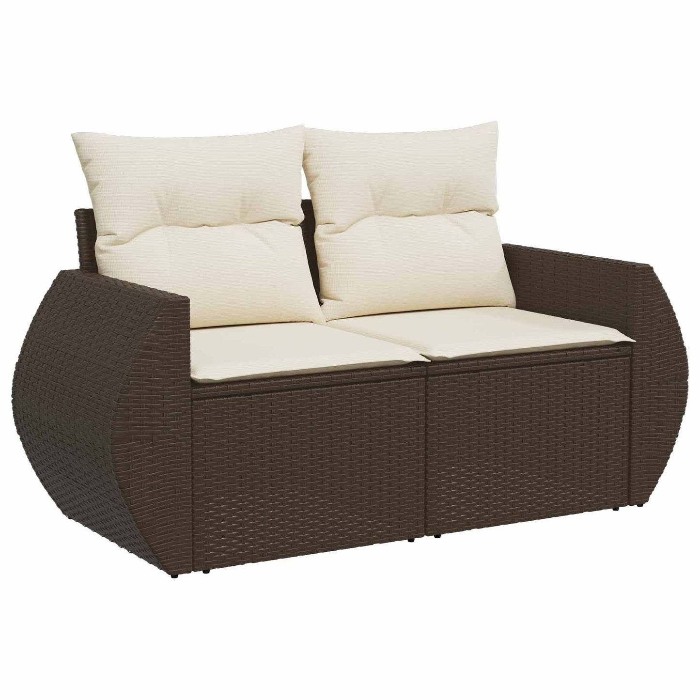 vidaXL Σετ Καναπέ 8 τμχ. Καφέ και Κρέμα Λευκό 55 x 55 x 37 εκ