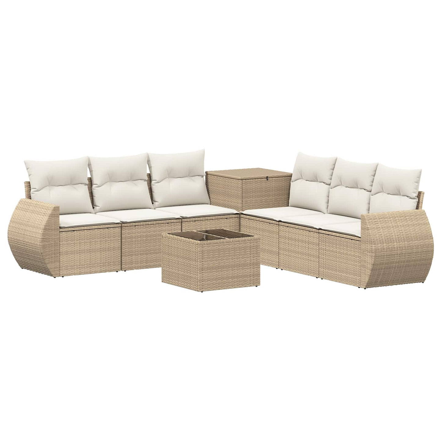 vidaXL Σετ Καναπέ 8 τμχ. Μπεζ και Κρέμ 55 x 55 x 37 εκ