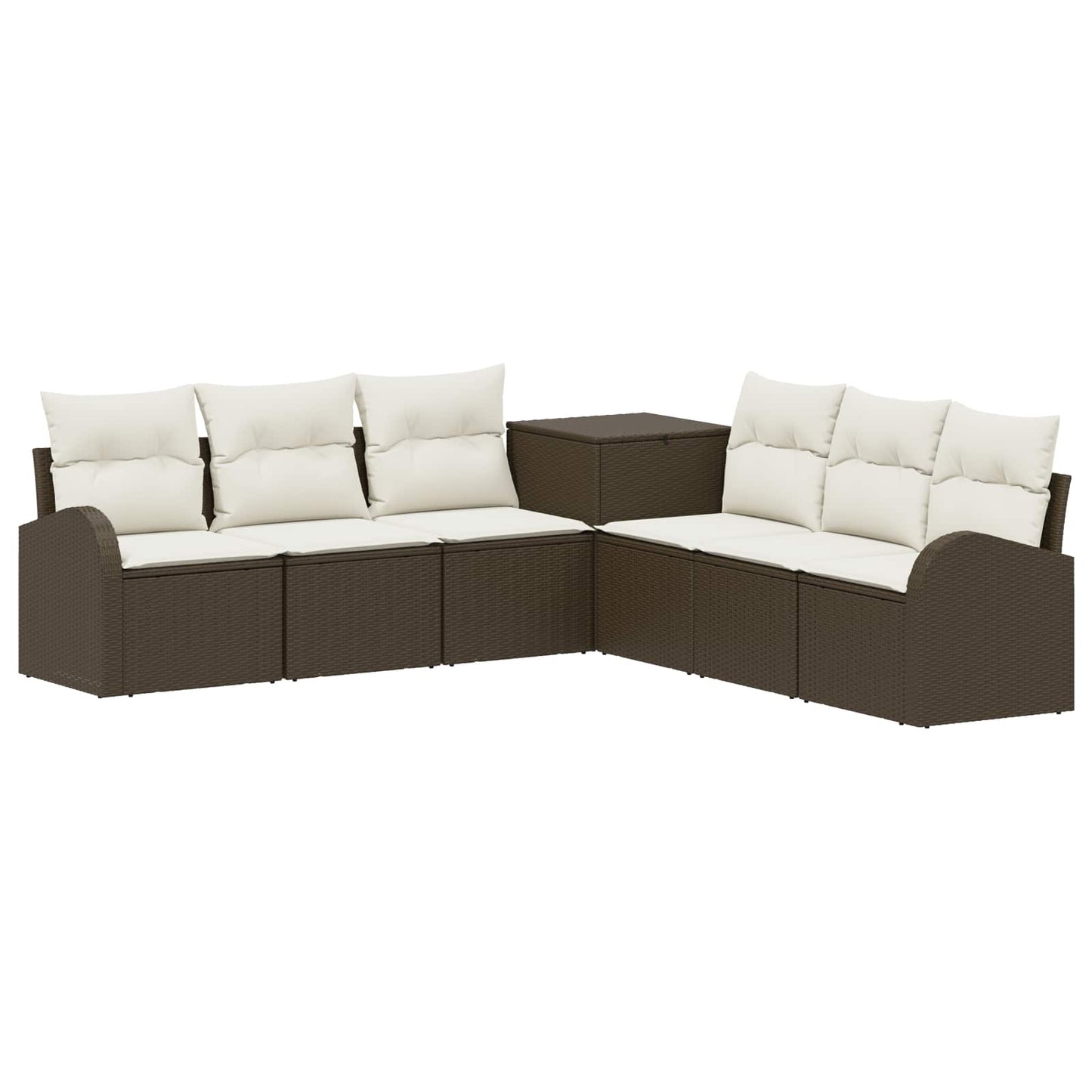 vidaXL Σετ Καναπέ 7 τμχ. Καφέ και Κρέμα Λευκό 124 x 62 x 69 εκ.