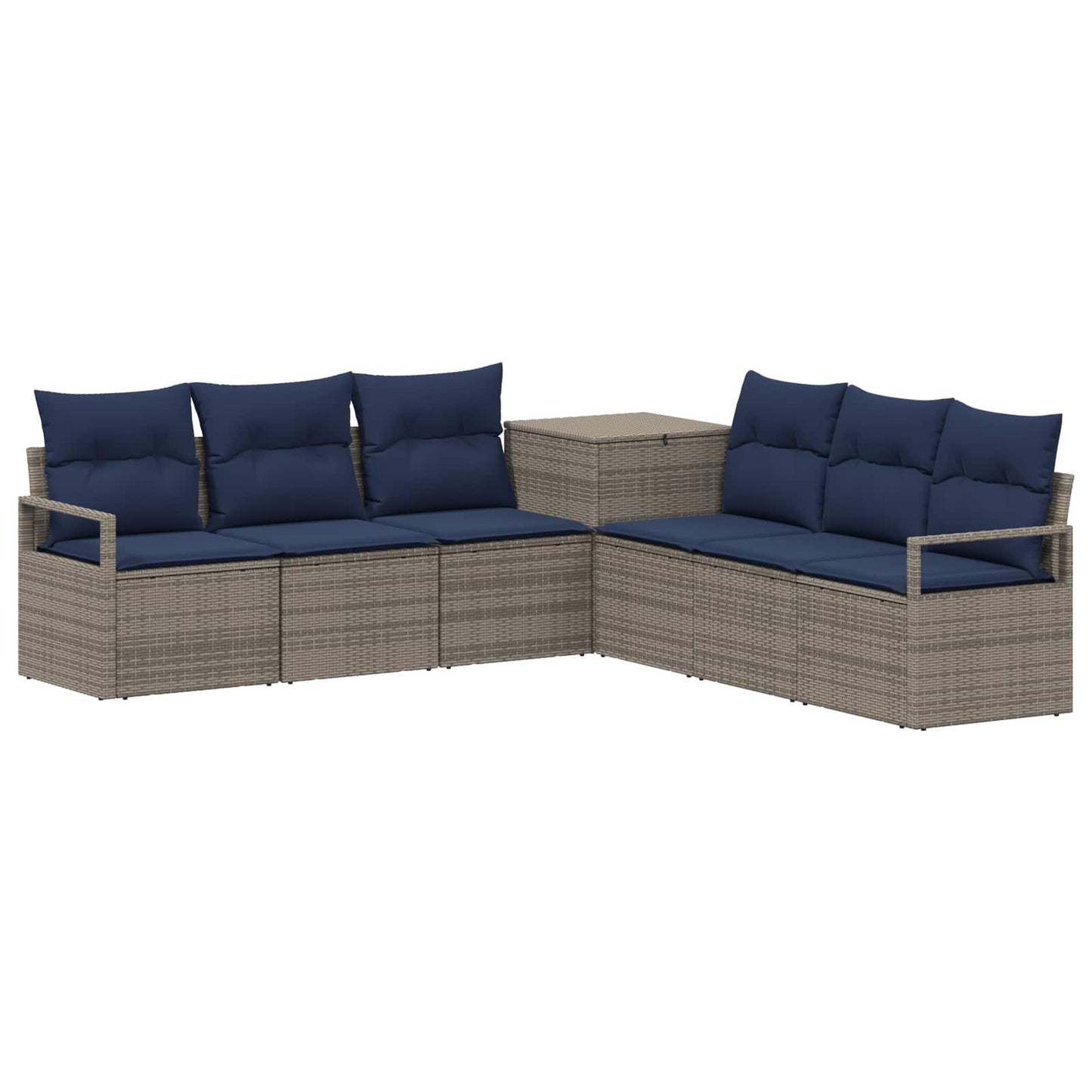 vidaXL Σετ Καναπέ 7 τμχ. Γκρι και Navy Blue 120 x 62 x 69 εκ