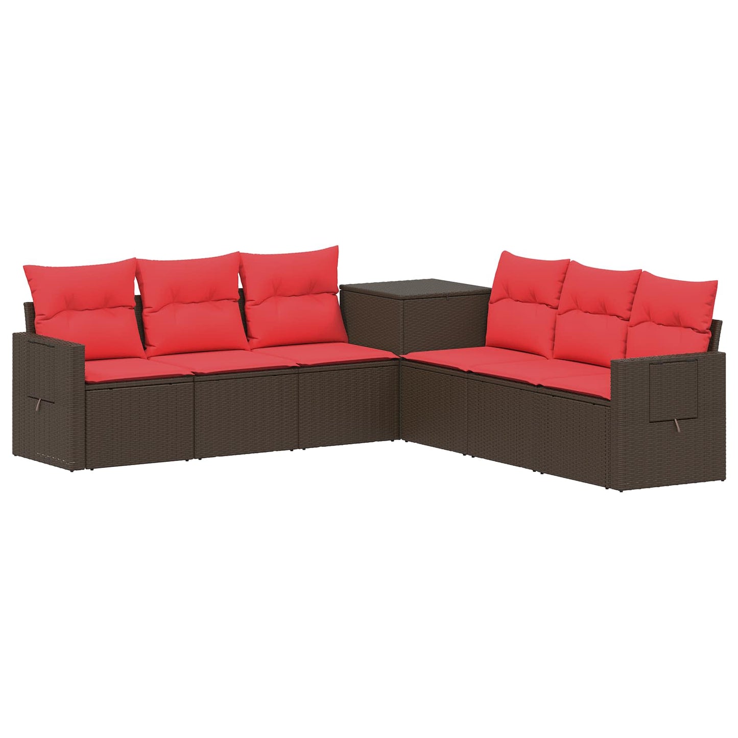 vidaXL Σετ Καναπέ 7 τμχ. Καφέ και Κόκκινο 234 x 234 x 85 εκ