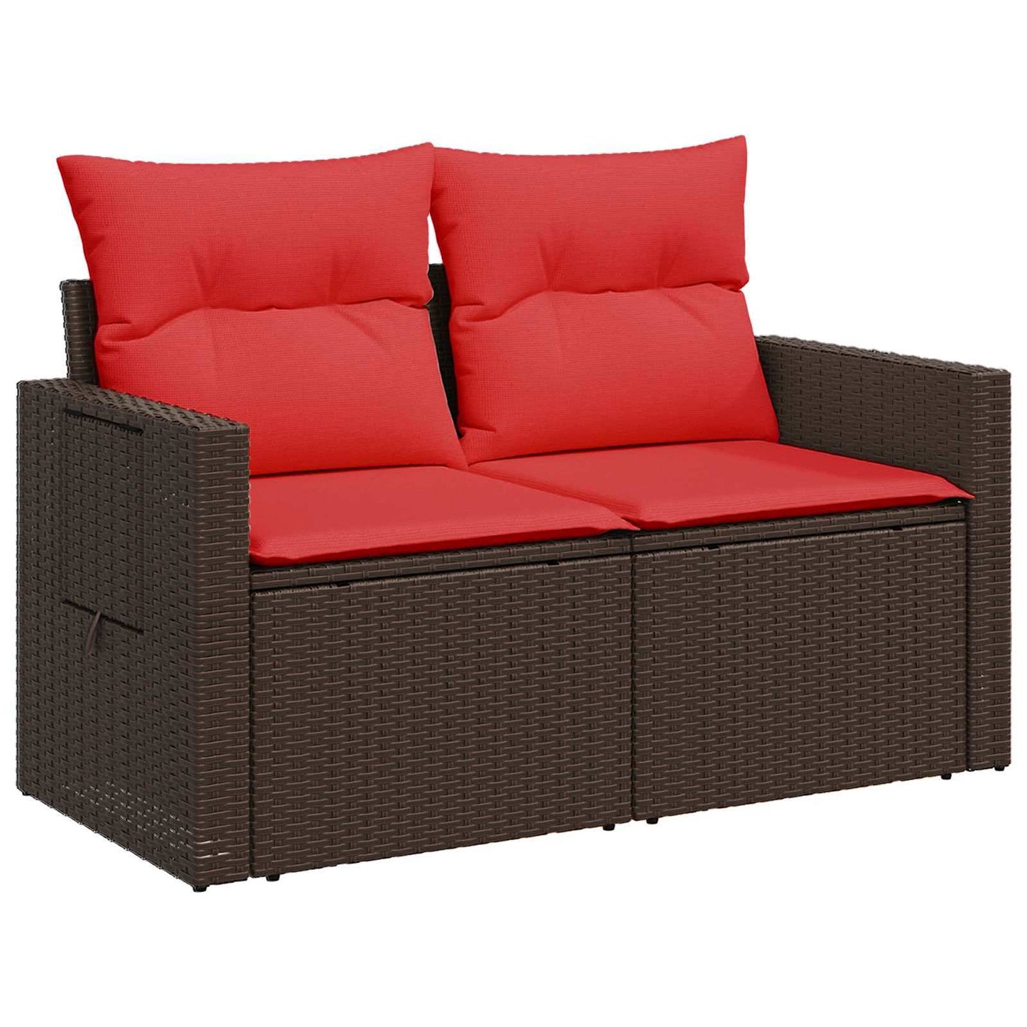 vidaXL Σετ Καναπέ 7 τμχ. Καφέ και Κόκκινο 234 x 234 x 85 εκ