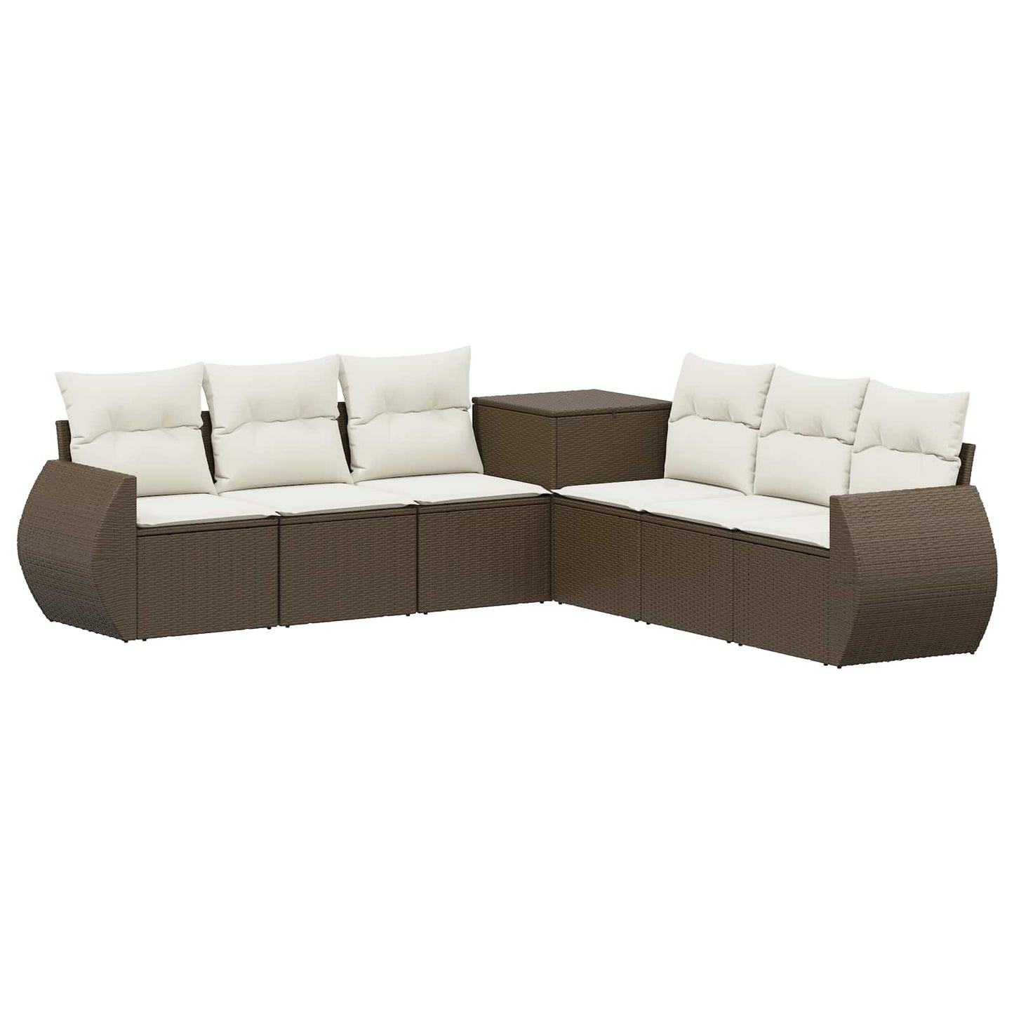 vidaXL Σετ Καναπέ 7 τμχ. Καφέ και Κρέμα Λευκό 243 x 243 x 85 εκ