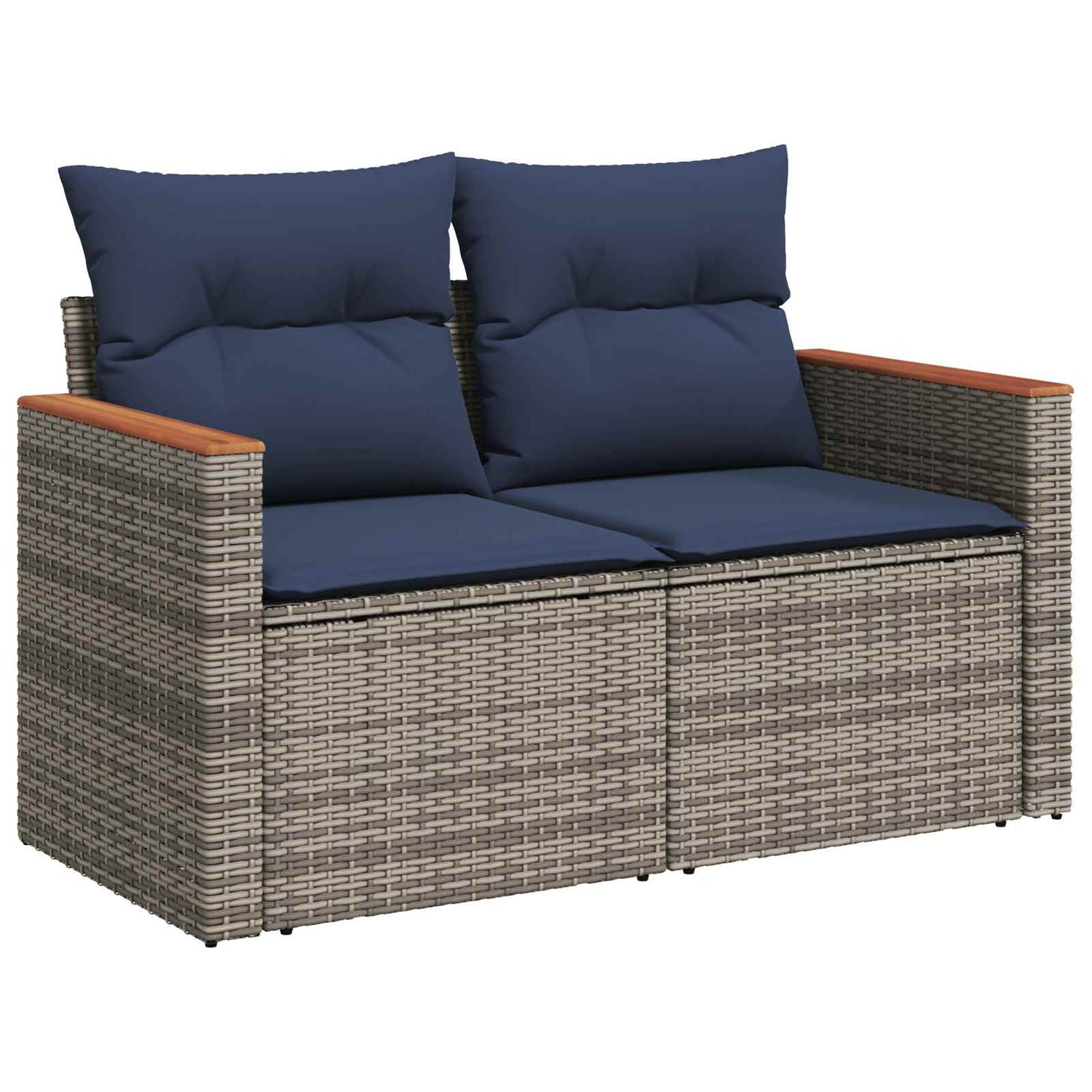 vidaXL Σετ Καναπέ 7 τμχ. Γκρι και Navy Blue Πολυ-ρακί και Χάλυβας