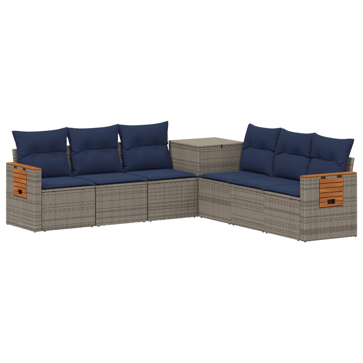 vidaXL Σετ Καναπέ 7 τμχ. Γκρι και Navy Blue 123 x 62 x 69 εκ