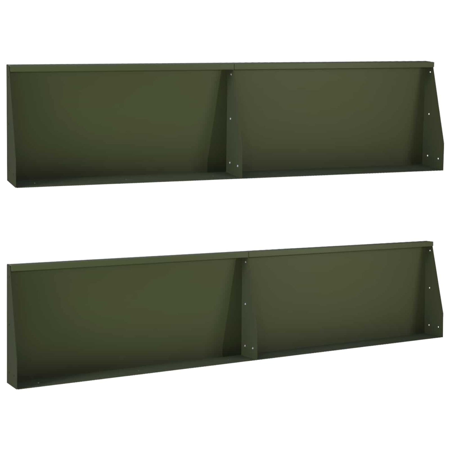 vidaXL Τοίχος Στήριξης 4 τμχ. 100 x 12 x 50 εκ Ατσάλι Λαδί