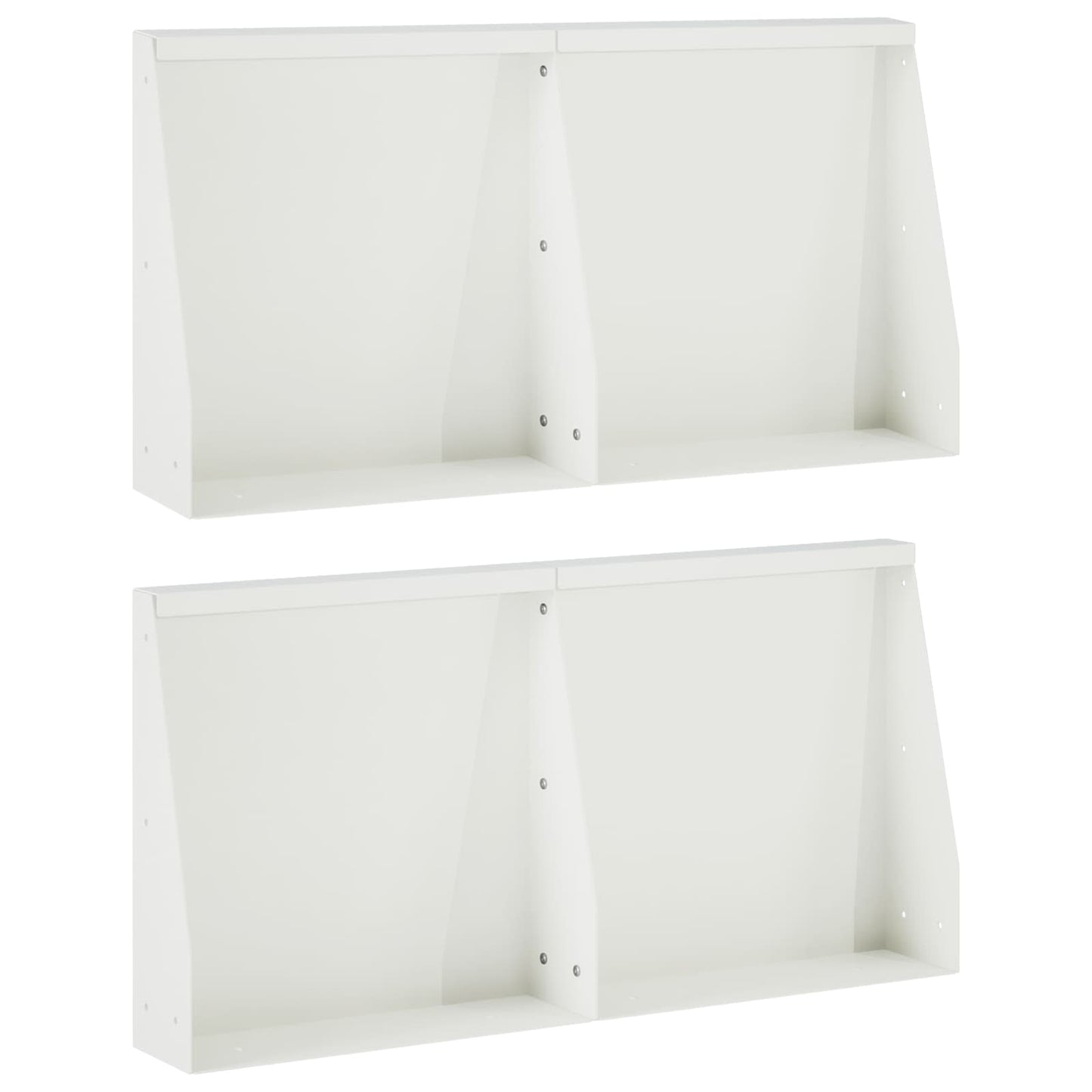 vidaXL Τοίχος Στήριξης 4 τμχ. 40 x 12 x 50 εκ. Ατσάλι Λευκό