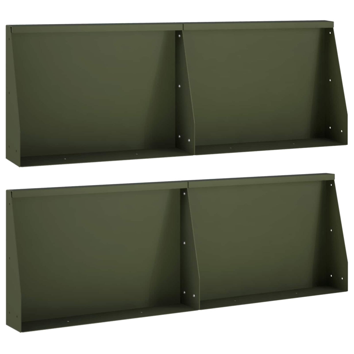 vidaXL Τοίχος Στήριξης 4 τμχ. 60 x 12 x 50 εκ. Ατσάλι Λαδί
