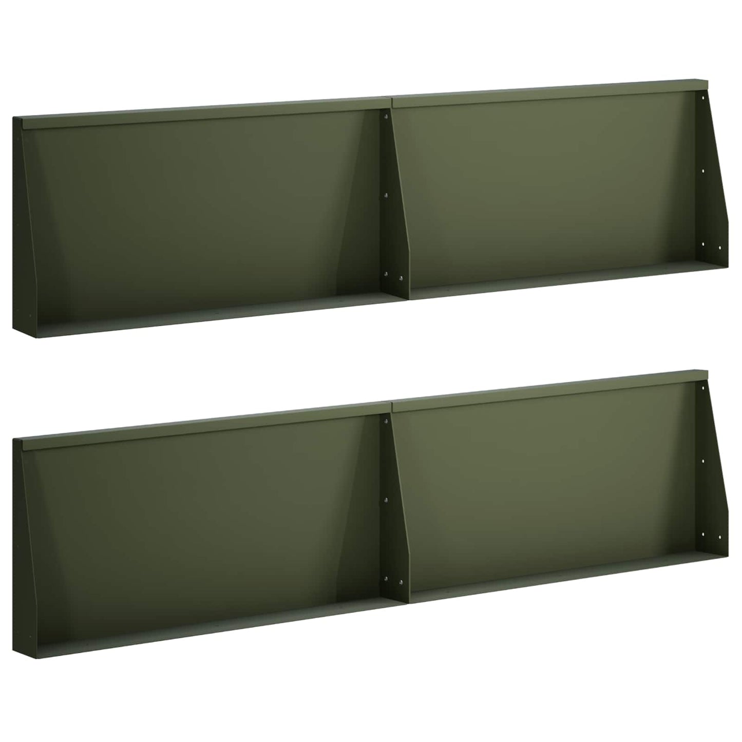 vidaXL Τοίχος Στήριξης 4 τμχ. 80 x 12 x 50 εκ. Ατσάλι Λαδί