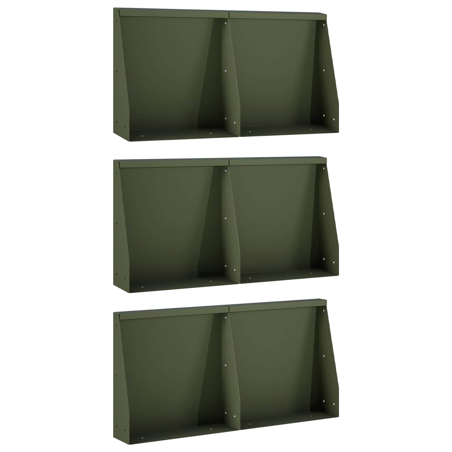 vidaXL Τοίχος Στήριξης 6 τμχ. 40 x 12 x 40 εκ. Ατσάλι Λαδί