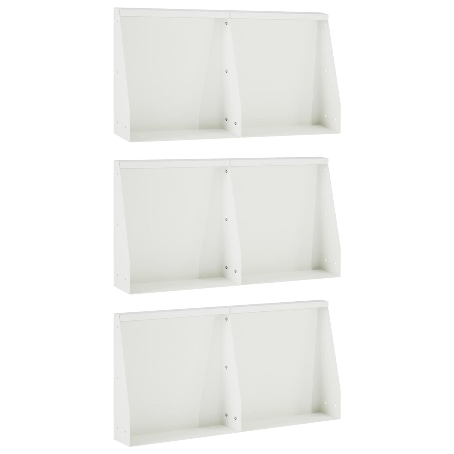 vidaXL Τοίχος Στήριξης 6 τμχ. 40 x 12 x 50 εκ. Ατσάλι Λευκό
