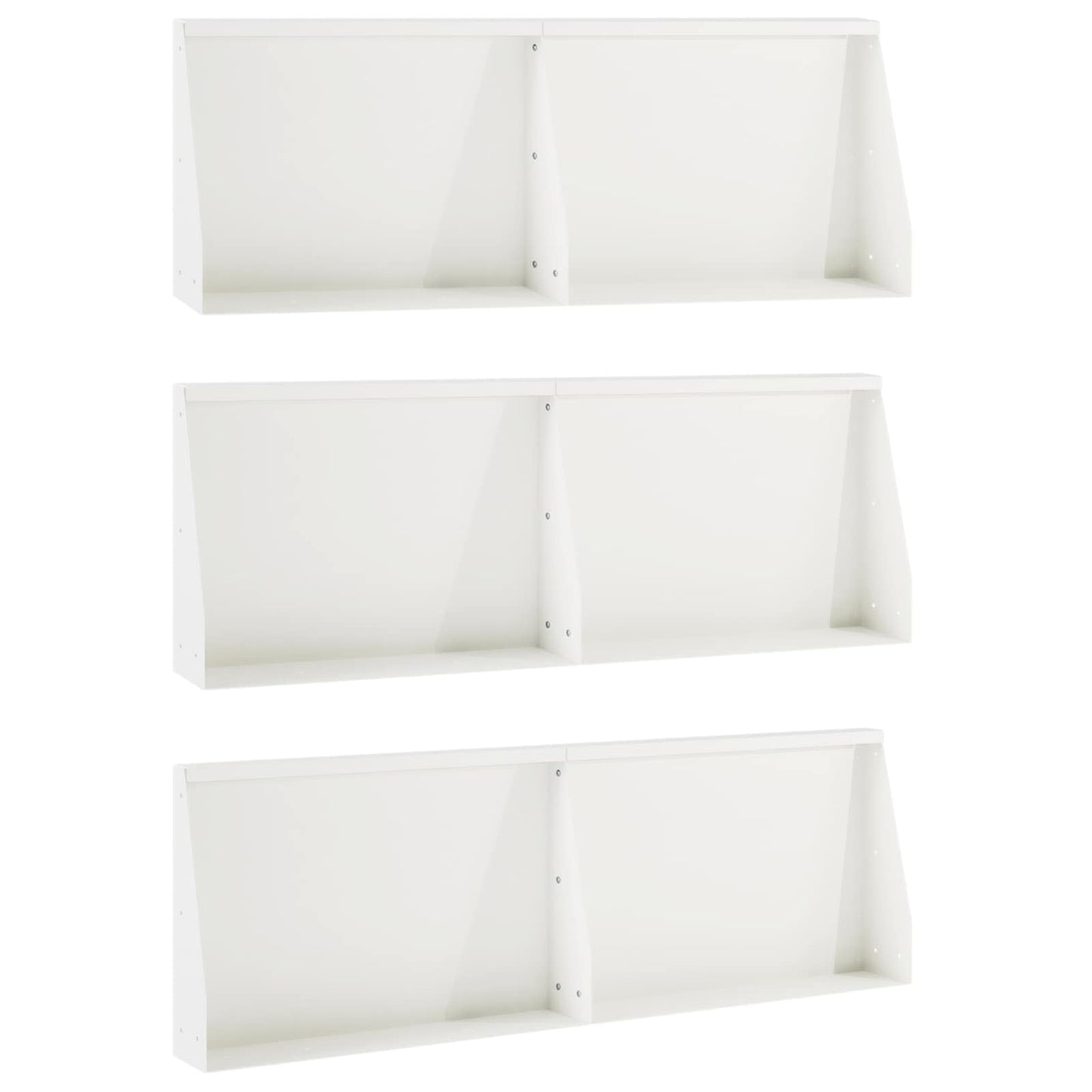 vidaXL Τοίχος Στήριξης 6 τμχ. 60 x 12 x 30 εκ Ατσάλι Λευκό