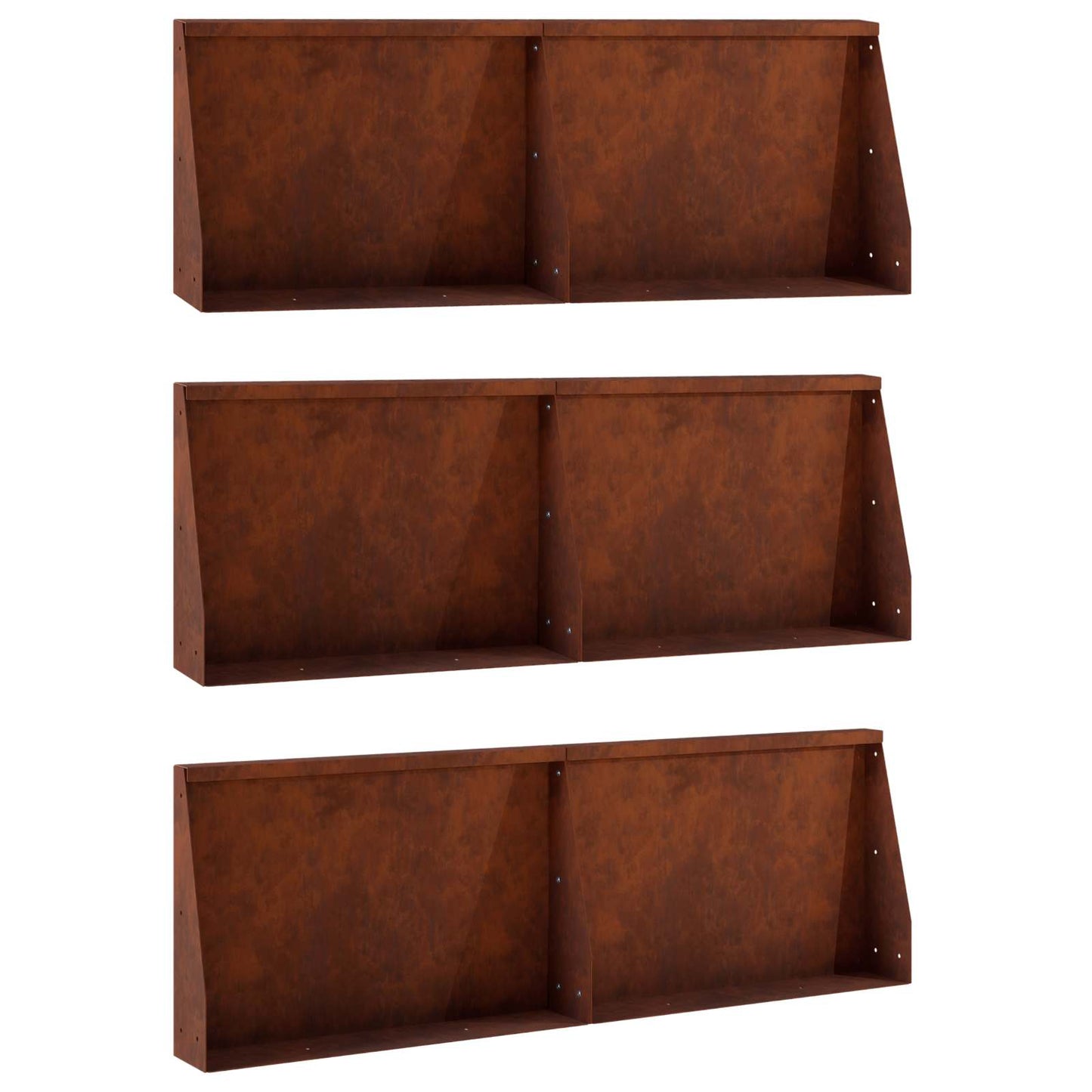 vidaXL Τοίχος Στήριξης 6 τμχ. 60 x 12 x 30 εκ Σκ rusty
