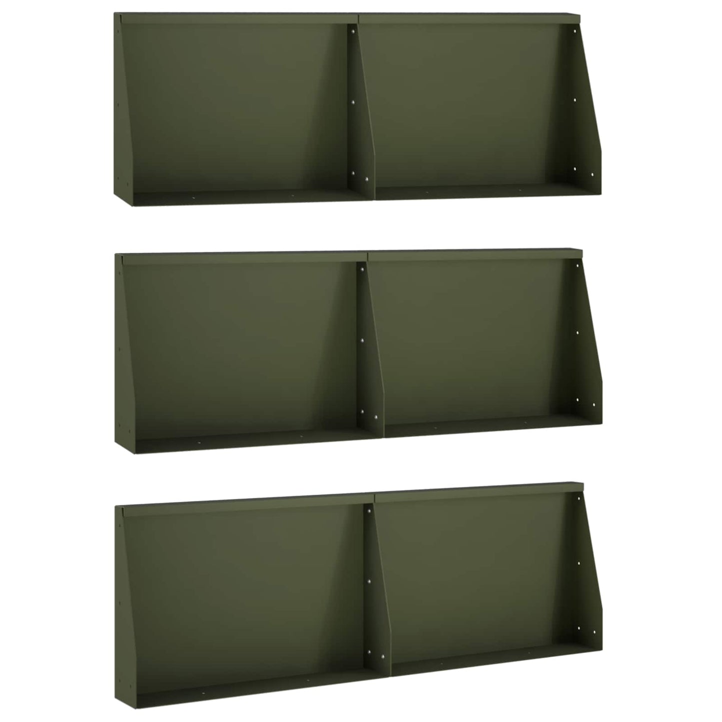 vidaXL Τοίχος Στήριξης 6 τμχ. 60 x 12 x 50 εκ. Ατσάλι Λαδί