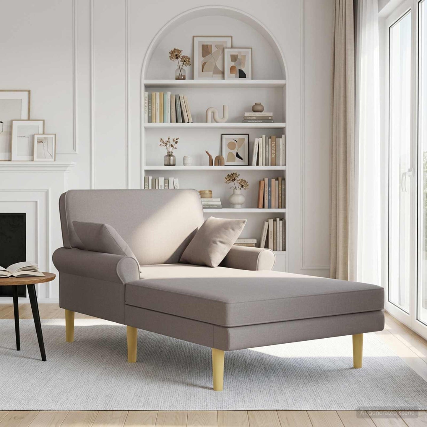 vidaXL Ανάκλιντρο Taupe Ύφασμα