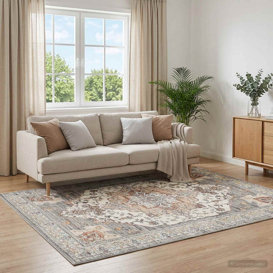 vidaXL Χαλί ORIZ Καφέ 120 x 170 cm 100% Πολυεστέρας