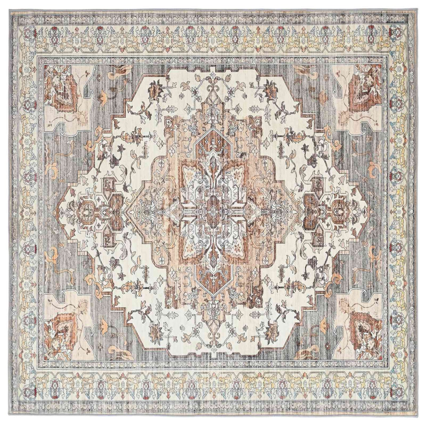 vidaXL Χαλί ORIZ Καφέ 240 x 240 cm 100% Πολυεστέρας
