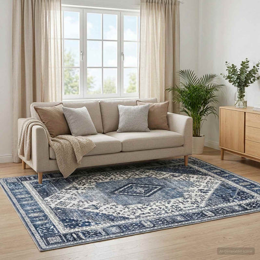 vidaXL Χαλί ORIZ Σκούρο Μπλε 200 x 280 cm 100% Πολυεστέρας