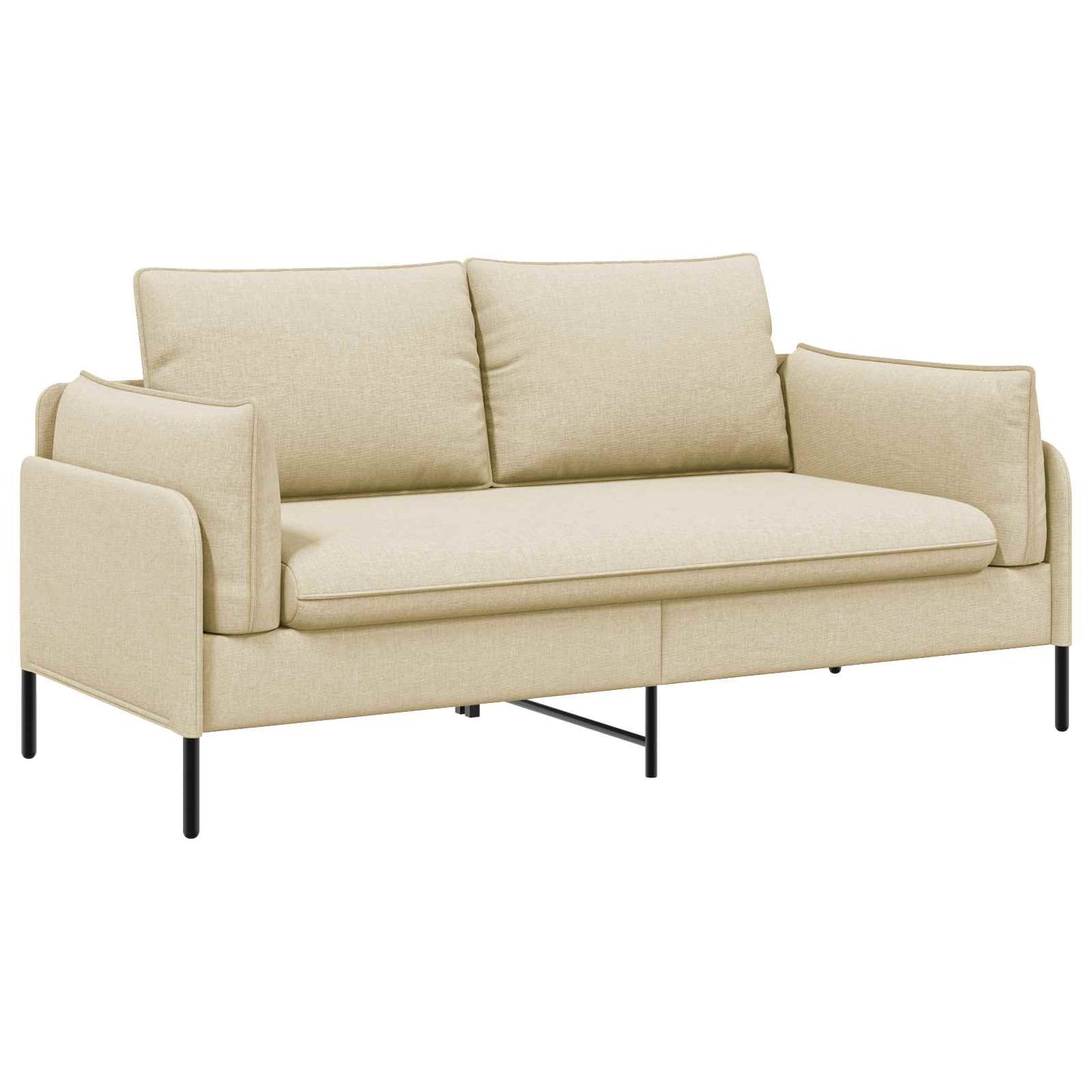 vidaXL Καναπές 2 ατόμων Κρεμ 188 x 81 x 89 εκ. Ύφασμα
