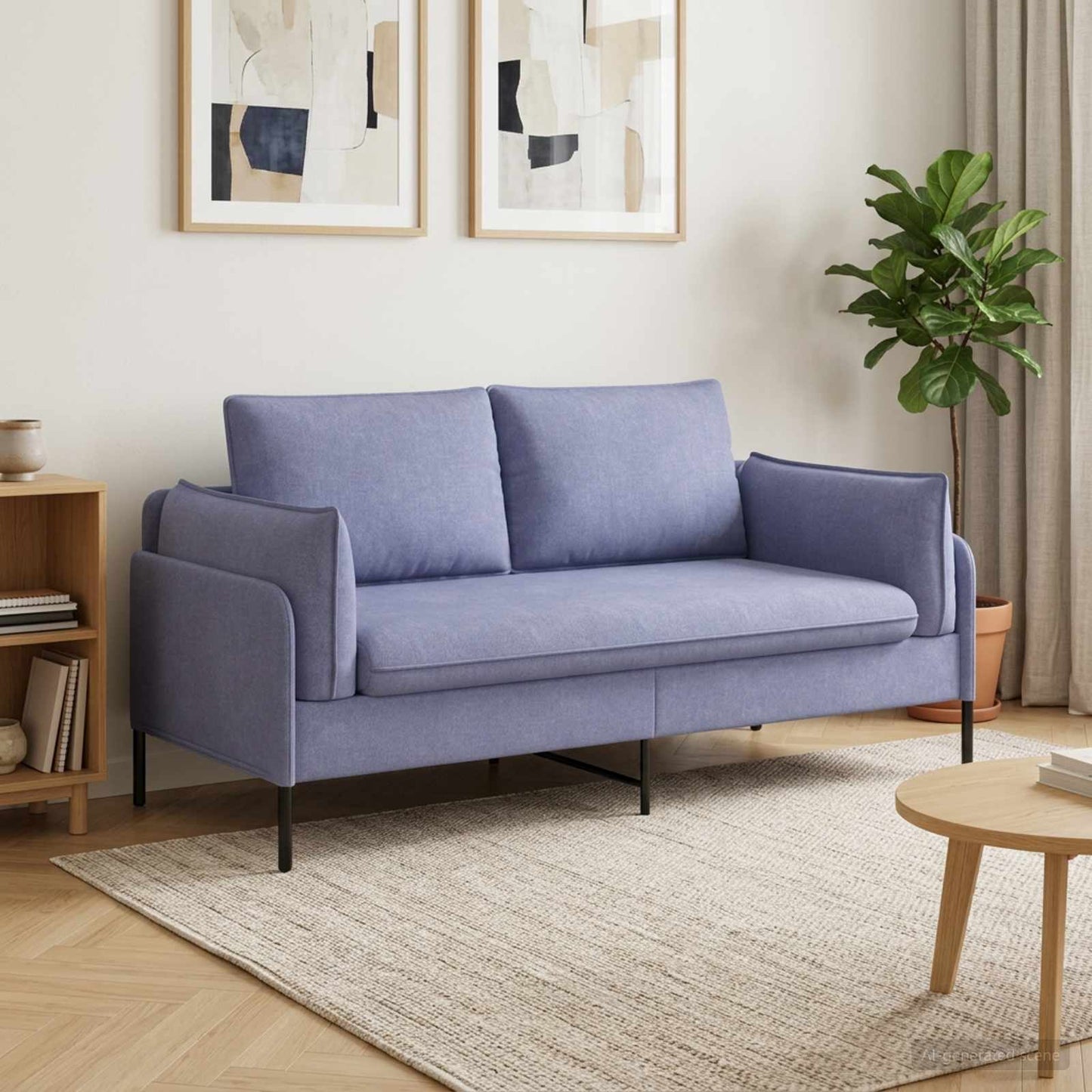 vidaXL Καναπές 2 ατόμων Μπλε τζην 188 x 81 x 89 εκ. Ύφασμα